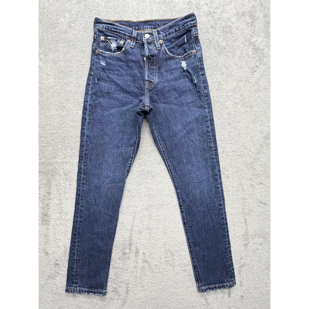 Levi's 501 S Jeans Womens 26 Blue Dark Wash Tapered